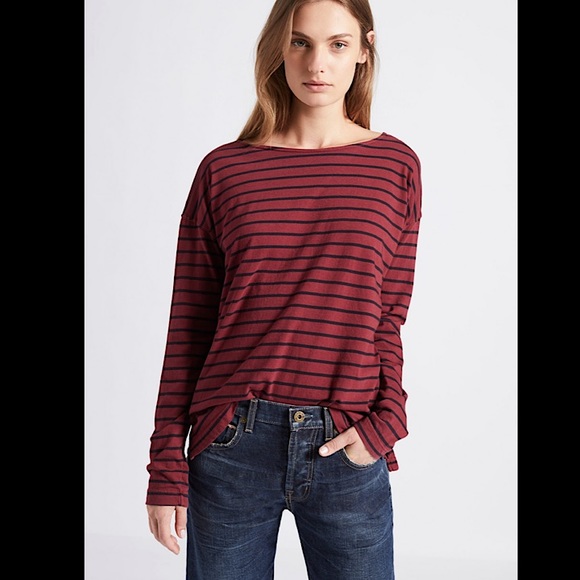 NWT Ana rusty brown black stripe tunic‎ shirt - Picture 1 of 10